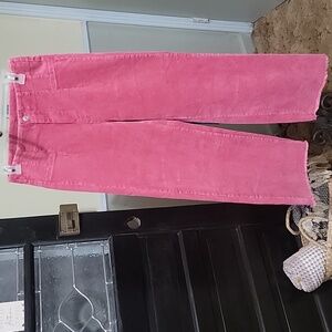 NWT LA MIEL Pink Flare Corduroy Jeans Women Size S (4)